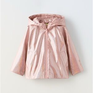 Zara Pink iridescent Rain coat Sz 18mo